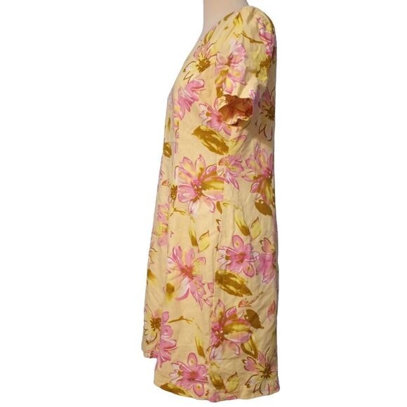 Chadwick's of Boston Floral Midi Dress Yellow/ Pink Size 12 - Picture 6 of 12